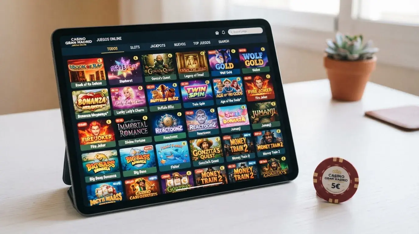 Captura del catálogo de tragaperras de Casino Barcelona con las slots más populares y los filtros de búsqueda por proveedor