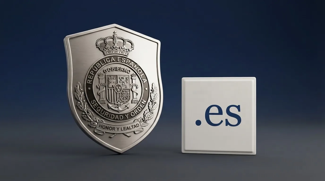 Logotipo oficial de la Dirección General de Ordenación del Juego junto al dominio .es de un casino legal en España
